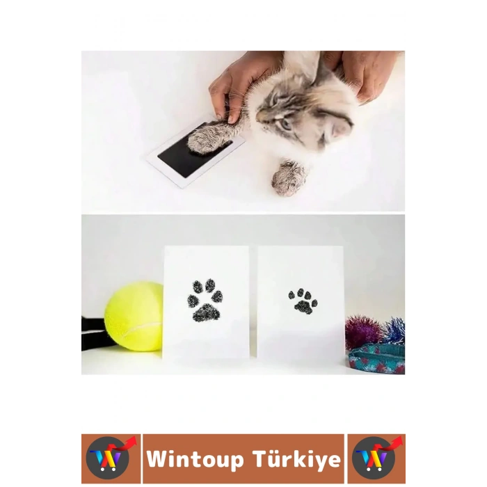 Premium İki Kullanımlık Mürekkepsiz Baskı Evcil Hayvan Kedi Köpek Pati İzi Fotoğraf Çerçevesi Seti