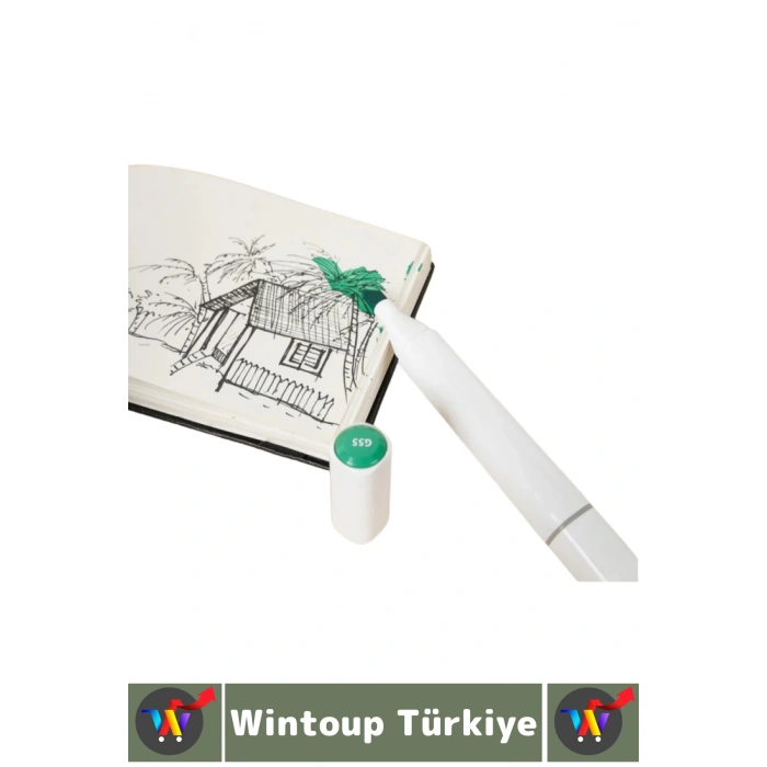 Yüksek Kaliteli Okul Hobi Sanat Çizim Canlı Renkli Çift Taraflı Marker Kutulu Boya Kalemi 12 Parça