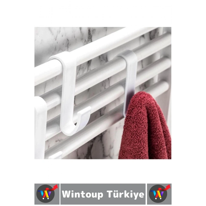 Dayanıklı Montajsız Çok Amaçlı Mutfak Banyo Dolap Bez Havlu Çanta ABS Sert Plastik Kanca Askı 4 Adet