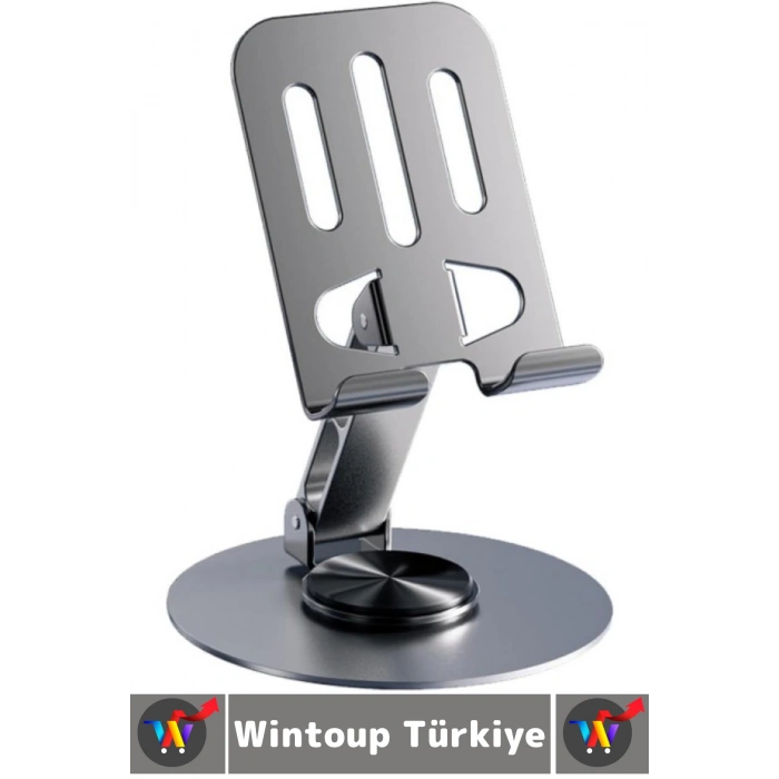 Dayanıklı Kaymaz Dik Yatay Kullanım 360 Derece Dönebilir Katlanabilir Masaüstü Tablet Telefon Tutucu