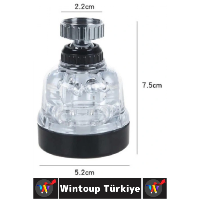 Tüm Musluklarla Uyumlu Banyo Mutfak Lavabo Yoğun Yumuşak Orta 3 Modlu Çok Fonksiyonlu Musluk Başlığı