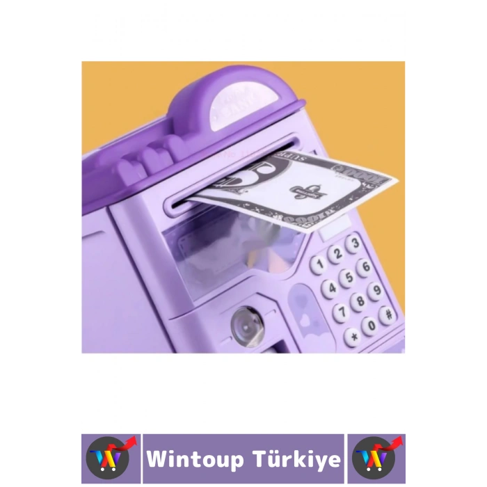 Eğlenceli Çocuk Para Biriktirme Alışkanlığı Kazandıran Kuromi Şifreli Parmak İzli Sesli ATM Kumbara
