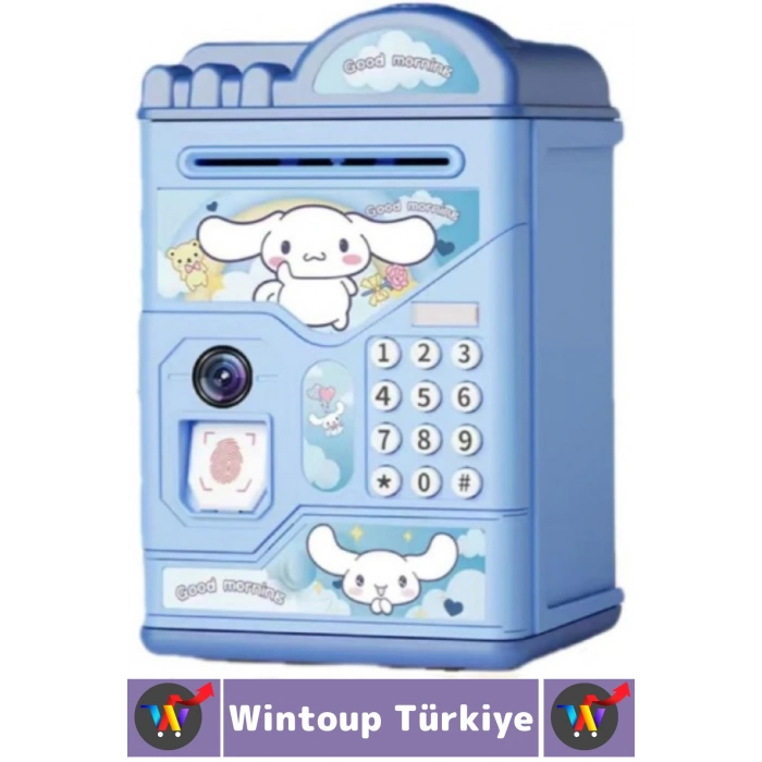 Eğlenceli Çocuk Para Biriktirme Alışkanlığı Kazandıran Kuromi Şifreli Parmak İzli Sesli ATM Kumbara