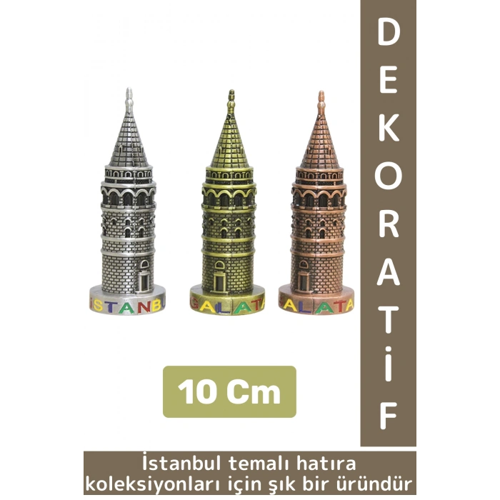 Dekoratif Obje Biblo Süs İstanbul Hatıra Koleksiyon Hediyelik Çok Şık Minyatür Galata Kulesi 10 Cm
