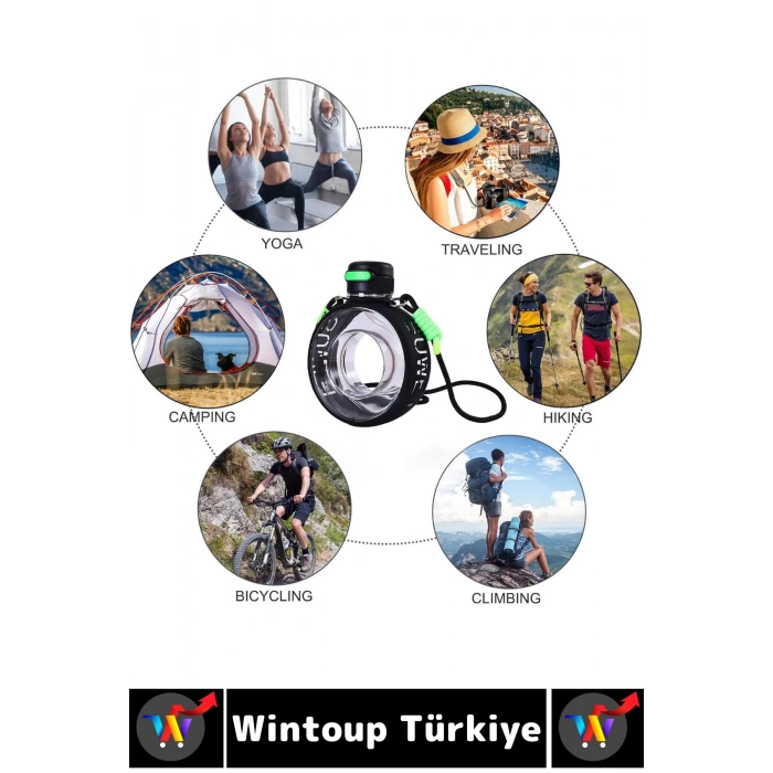 Premium Ergonomik Sızdırmaz Kapak Omuz Askılı Spor Okul Ofis Çok Şık Estetik Su Matarası 750 ML