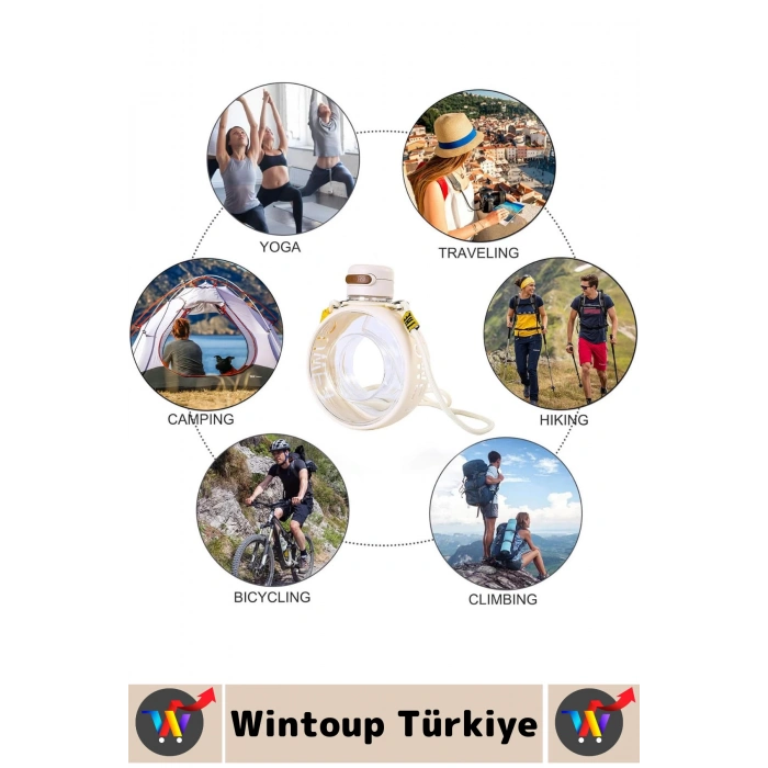 Premium Ergonomik Sızdırmaz Kapak Omuz Askılı Spor Okul Ofis Çok Şık Estetik Su Matarası 750 ML