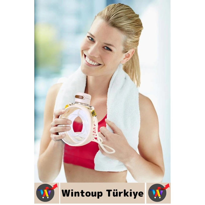 Premium Ergonomik Sızdırmaz Kapak Omuz Askılı Spor Okul Ofis Çok Şık Estetik Su Matarası 750 ML