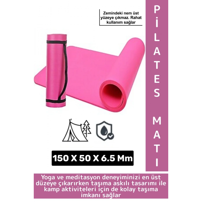 Taşıma Askılı Konforlu Su Geçirmez Kaymaz Pilates Aerobik Fitness Çadır Zemin Yer Minderi Kamp Matı