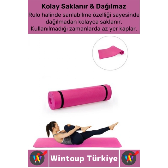 Taşıma Askılı Konforlu Su Geçirmez Kaymaz Pilates Aerobik Fitness Çadır Zemin Yer Minderi Kamp Matı