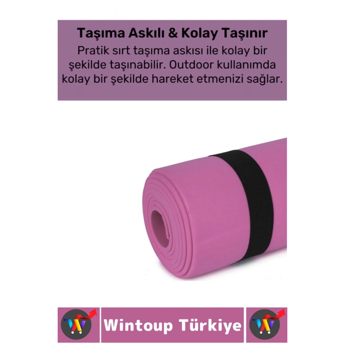 Taşıma Askılı Konforlu Su Geçirmez Kaymaz Pilates Aerobik Fitness Çadır Zemin Yer Minderi Kamp Matı