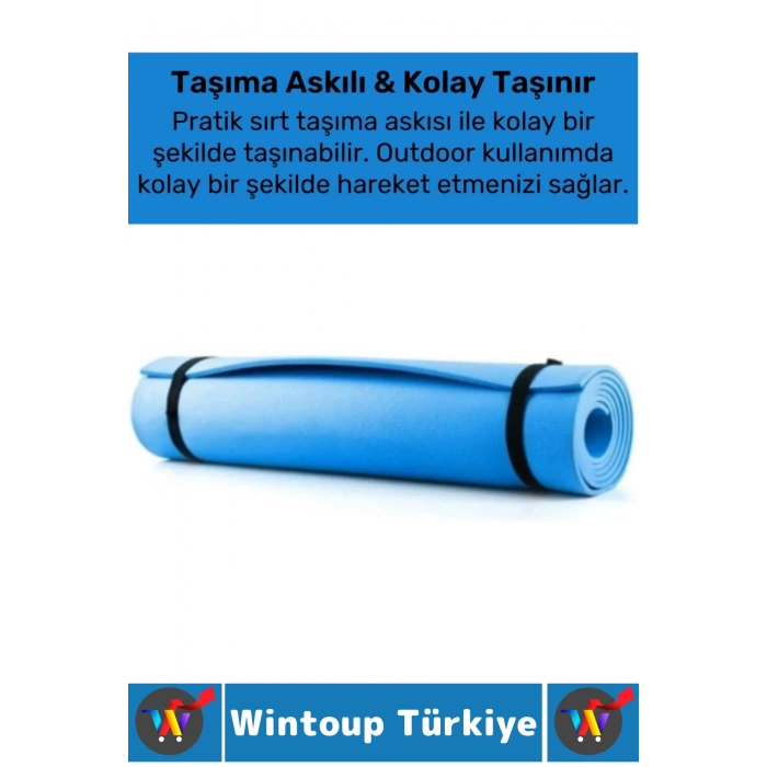 Taşıma Askılı Konforlu Su Geçirmez Kaymaz Pilates Aerobik Fitness Çadır Zemin Yer Minderi Kamp Matı