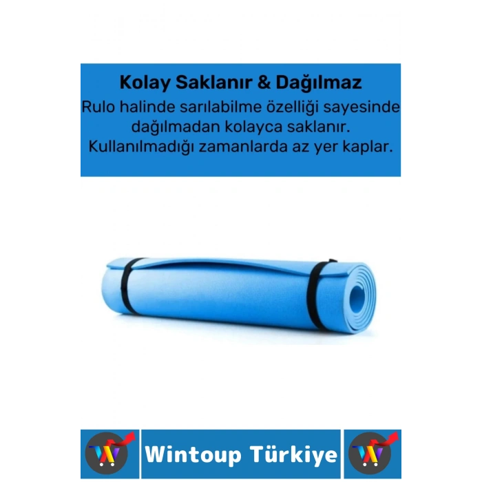 Taşıma Askılı Konforlu Su Geçirmez Kaymaz Pilates Aerobik Fitness Çadır Zemin Yer Minderi Kamp Matı