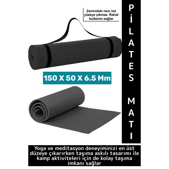 Taşıma Askılı Konforlu Su Geçirmez Kaymaz Pilates Aerobik Fitness Çadır Zemin Yer Minderi Kamp Matı