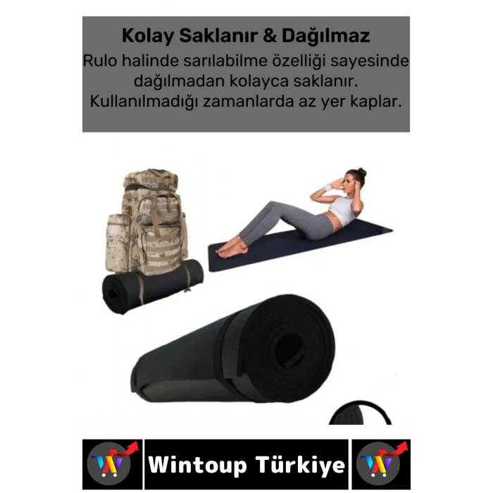 Taşıma Askılı Konforlu Su Geçirmez Kaymaz Pilates Aerobik Fitness Çadır Zemin Yer Minderi Kamp Matı