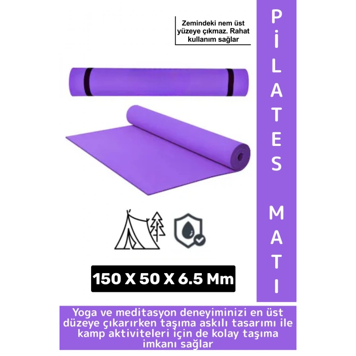 Taşıma Askılı Konforlu Su Geçirmez Kaymaz Pilates Aerobik Fitness Çadır Zemin Yer Minderi Kamp Matı