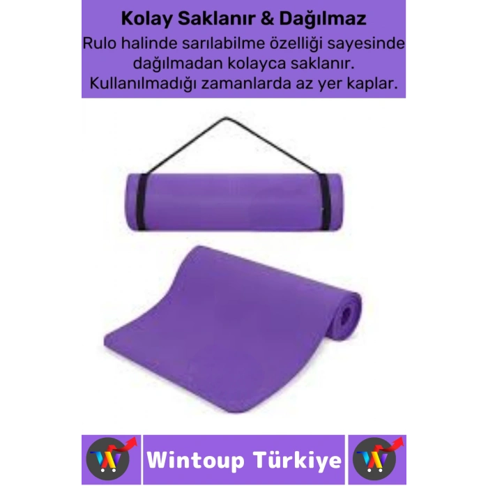 Taşıma Askılı Konforlu Su Geçirmez Kaymaz Pilates Aerobik Fitness Çadır Zemin Yer Minderi Kamp Matı