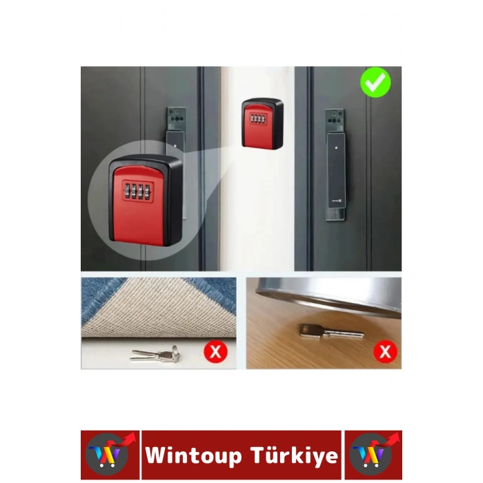 Dayanıklı Sert Plastik Değiştirilebilir Şifreli Para Kart Anahtar Küçük Eşya Saklama Güvenlik Kasası