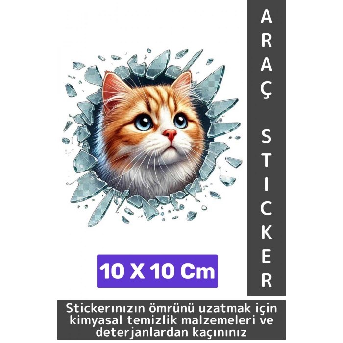 Özel Tasarım Araç Dış Modifiye Eğlenceli Yaratıcı Şık 3D Evcil Hayvan Kedi Köpek Sticker 10 X 10 Cm