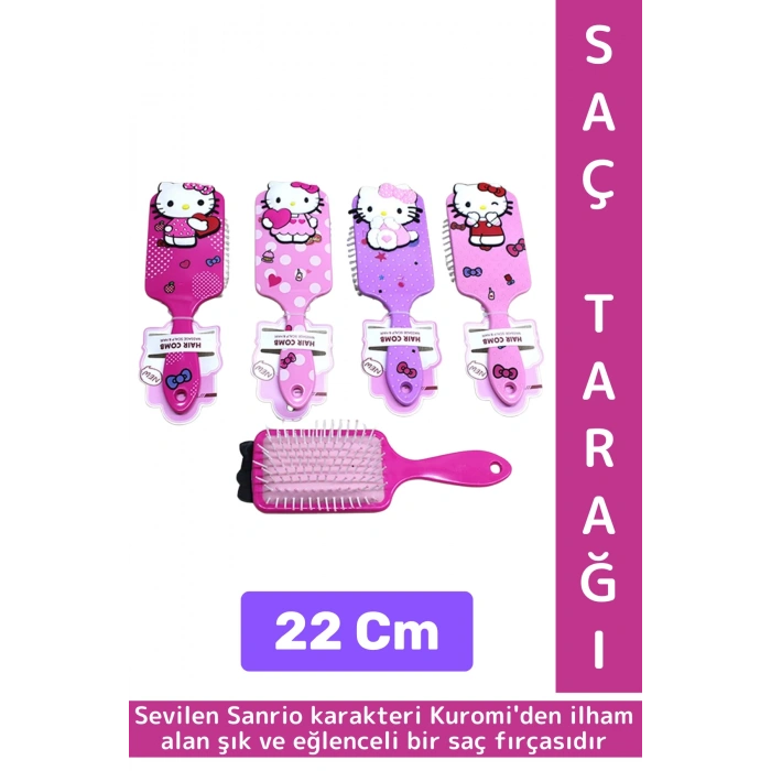 Çocuk Kız Saç Bakım Eğlenceli Çok Şık İlgi Çekici Estetik Figür Yumuşak Kıllı Saç Tarağı 22 Cm