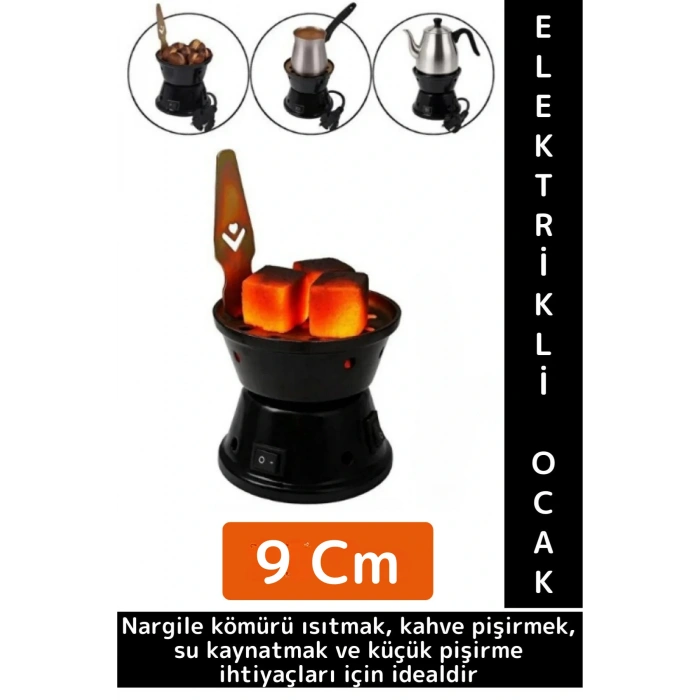 Kompakt Kamp Outdoor Nargile Kömürü Kahve Su Kaynatma Dayanıklı Gövde Elektrikli Mini Ocak 9 Cm
