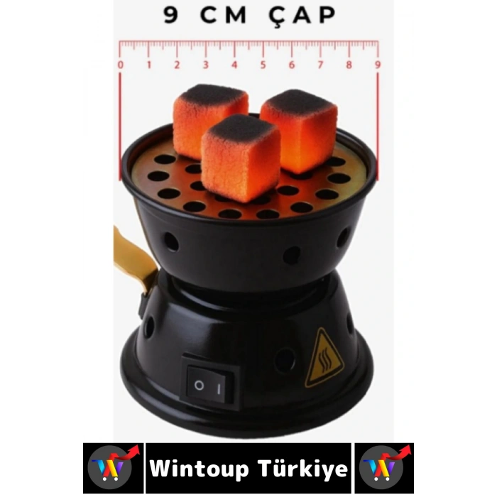 Kompakt Kamp Outdoor Nargile Kömürü Kahve Su Kaynatma Dayanıklı Gövde Elektrikli Mini Ocak 9 Cm