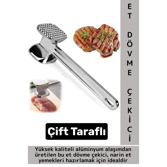 Ergonomik Tutuş Mutfak Et Kıyma Köfte Yüksek Kaliteli Dayanıklı Pratik Çift Taraflı Et Dövme Çekici