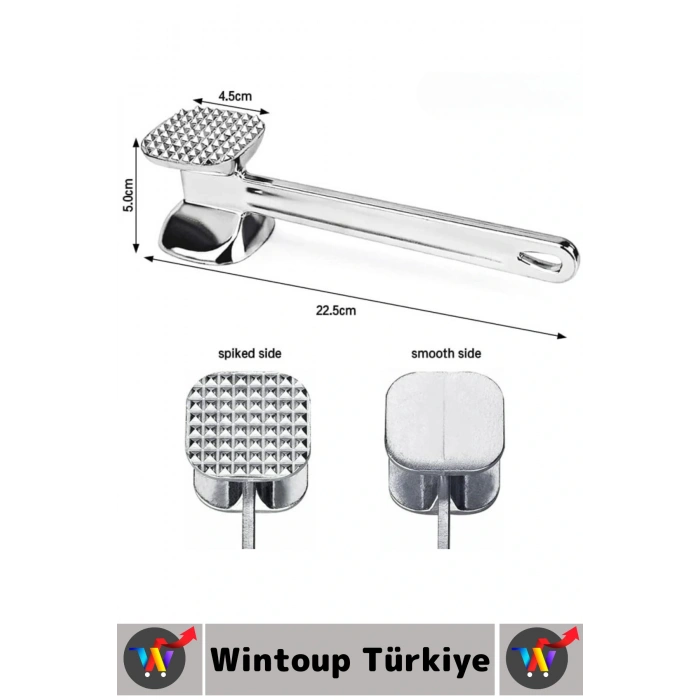 Ergonomik Tutuş Mutfak Et Kıyma Köfte Yüksek Kaliteli Dayanıklı Pratik Çift Taraflı Et Dövme Çekici
