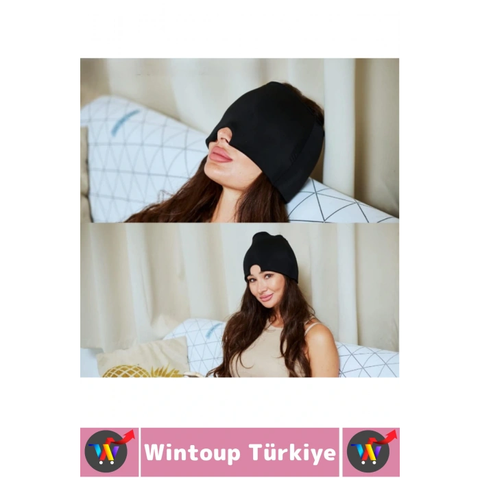 Premium Elastik Kadın Erkek Rahatlatıcı Soğuk Sıcak Kompress Jel Dolu Mıgren Ağrı Uyku Kafa Bandı