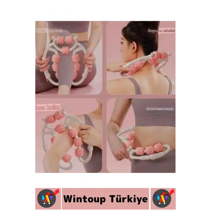 Cilt Sıkılaştıran Bacak Kol Omuz Boyun 9 Teker Ayarlanabilir Basınç Çift Taraflı Selülit Masaj Aleti