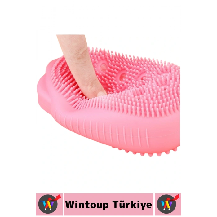 Premium Çift Taraflı Çizgi Yumru Tasarım Cilt Tahriş Etmez Yumuşak Kıl Süngerli Silikon Banyo Kesesi