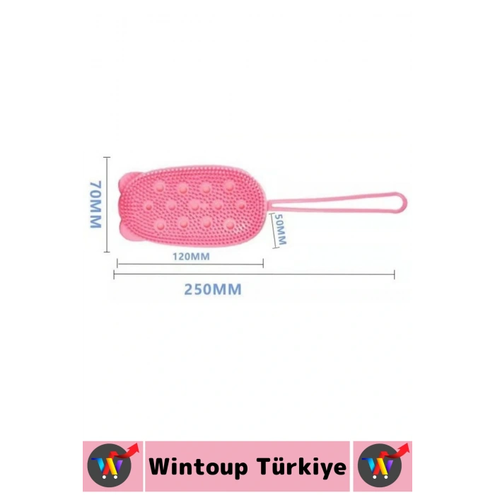 Premium Çift Taraflı Çizgi Yumru Tasarım Cilt Tahriş Etmez Yumuşak Kıl Süngerli Silikon Banyo Kesesi
