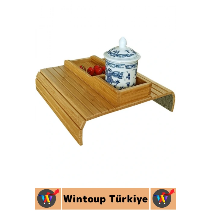 Premium Dayanıklı Pratik Yan Sehpa Çok Şık Doğal Görünüm Ahşap Katlanabilir Koltuk Kanepe Tepsisi