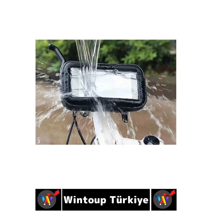 Dayanıklı 360 Derece Döner Su Geçirmez Şeffaf Görüş Engellemez Motosiklet Gidonu Telefon Tutucu