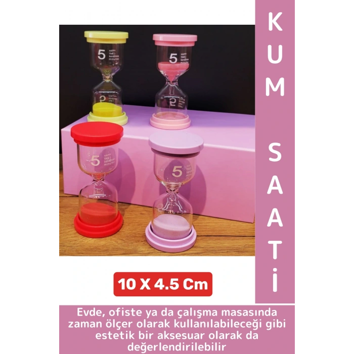 Dayanıklı Dekoratif Ev Ofis Masa Üstü Hediyelik Zaman Ölçer Çok Şık Estetik 5 Dakikalık Kum Saati