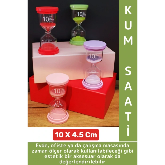 Dayanıklı Dekoratif Ev Ofis Masa Üstü Hediyelik Zaman Ölçer Çok Şık Estetik 10 Dakikalık Kum Saati
