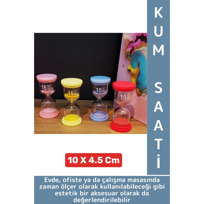 Dayanıklı Dekoratif Ev Ofis Masa Üstü Hediyelik Zaman Ölçer Çok Şık Estetik 15 Dakikalık Kum Saati