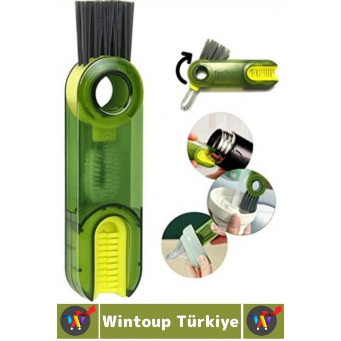 Kompakt Sert Kıllı Zor Nokta Köşe Termos Biberon Bardak 3 Fonksiyonlu Çok Amaçlı Temizleme Fırçası