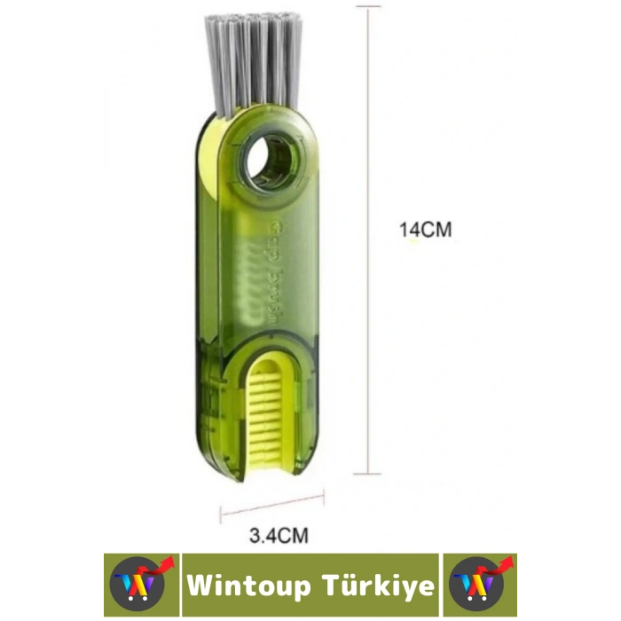 Kompakt Sert Kıllı Zor Nokta Köşe Termos Biberon Bardak 3 Fonksiyonlu Çok Amaçlı Temizleme Fırçası