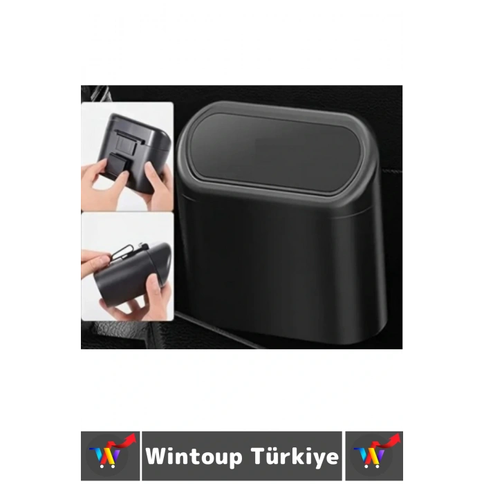 Dayanıklı Oto Temizlik Kapı Yanı Arka Koltuk Klipsli Kolay Montaj Araç İçi Kapaklı Çöp Kutusu 2 Adet