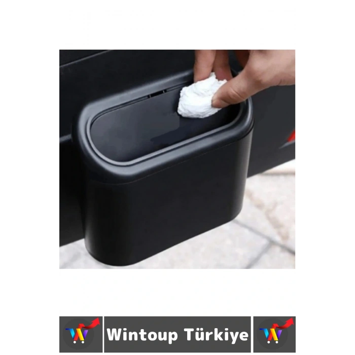Dayanıklı Oto Temizlik Kapı Yanı Arka Koltuk Klipsli Kolay Montaj Araç İçi Kapaklı Çöp Kutusu 2 Adet