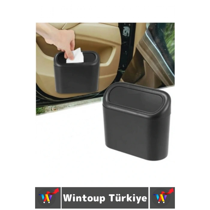 Dayanıklı Oto Temizlik Kapı Yanı Arka Koltuk Klipsli Kolay Montaj Araç İçi Kapaklı Çöp Kutusu 2 Adet