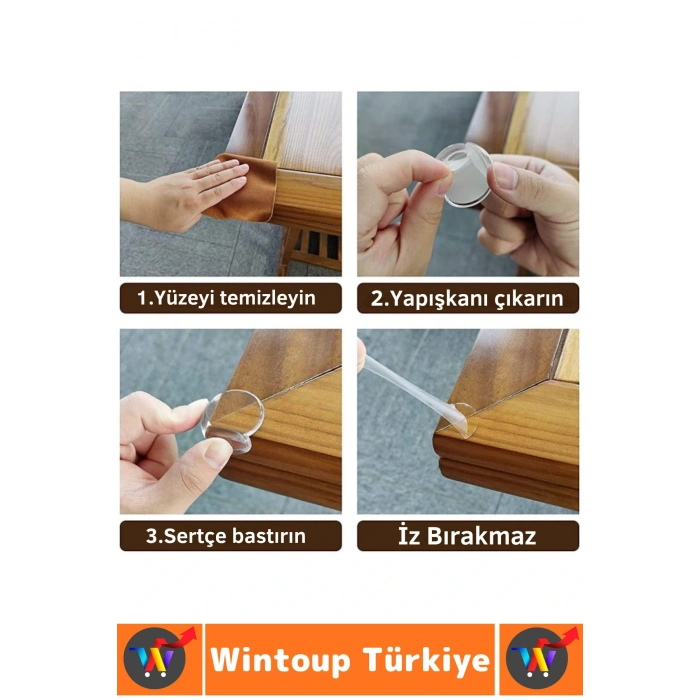 Pratik Çocuk Bebek Güvenlik Masa Komodin Mobilya Çarpma Önleyen Silikon Köşe Kenar Koruyucu 20 Adet