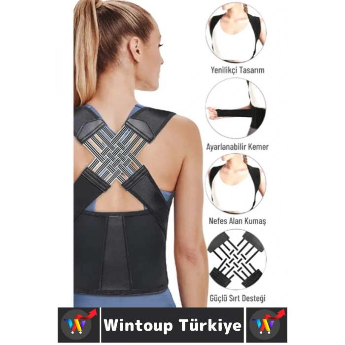 Ofis Masabaşı Öğrenci Spor Sırt Ağrısı Duruş Bozukluğu Postür Ayarlanabilir Kemer Dik Duruş Korsesi