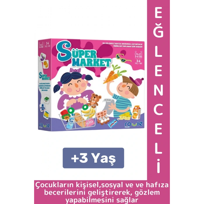 Eğlenceli Çocuk Hafıza Gözlem Kişisel Sosyal Beceri Geliştiren Okul Ev Aile Mutfak Oyun SÜPERMARKET