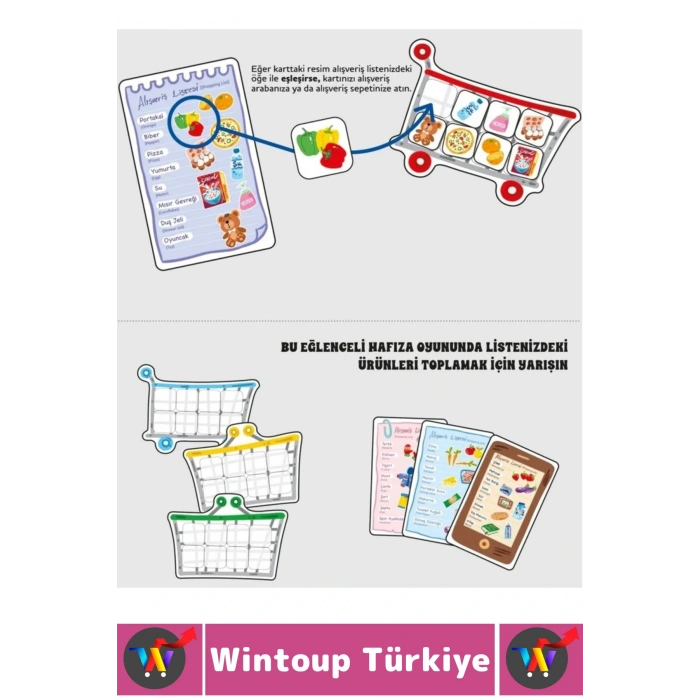 Eğlenceli Çocuk Hafıza Gözlem Kişisel Sosyal Beceri Geliştiren Okul Ev Aile Mutfak Oyun SÜPERMARKET