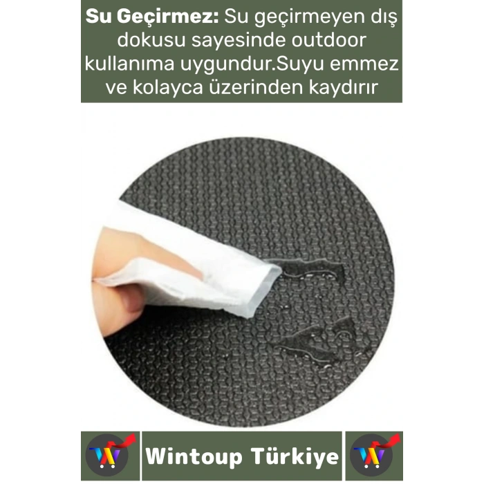 Dayanıklı Kamp Outdoor Yoga Pilates Su Geçirmez 12 Mm Kalın Köpük 180 X 60 Cm Askeri Haki Mat 2 Adet
