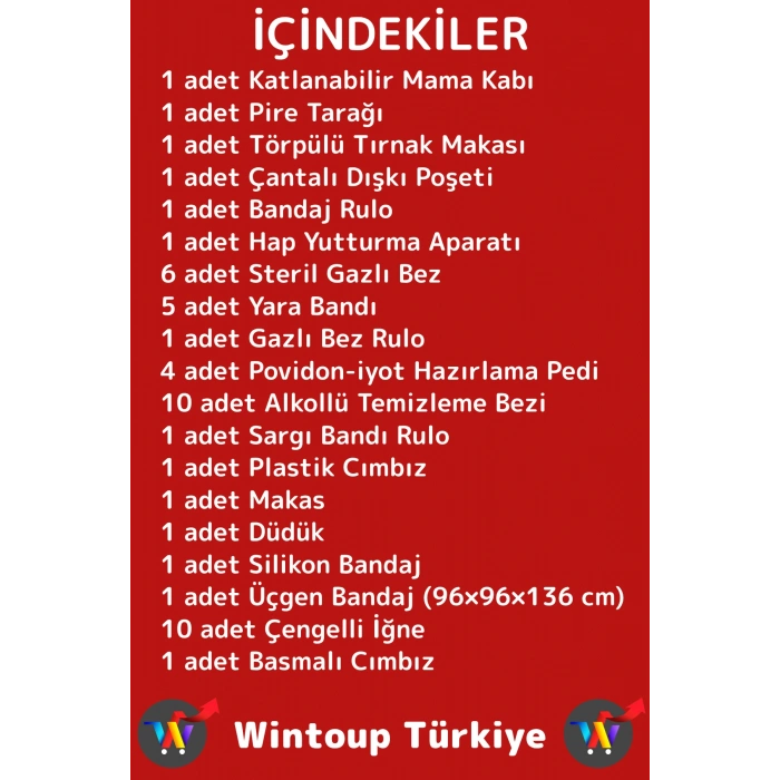 Premium Dayanıklı Portatif Kedi Köpek Taşınabilir Evcil Hayvan Tam Dolu Acil Yardım İhtiyaç Çantası