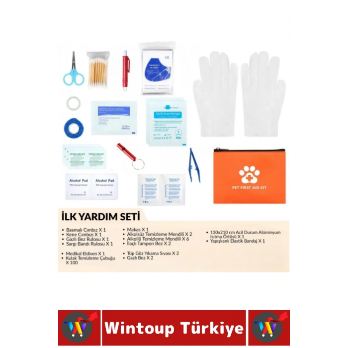 Portatif Dayanıklı Evcil Hayvan Kedi Köpek Tam Dolu Acil Durum İhtiyaç İlk Yardım Seti Çantası