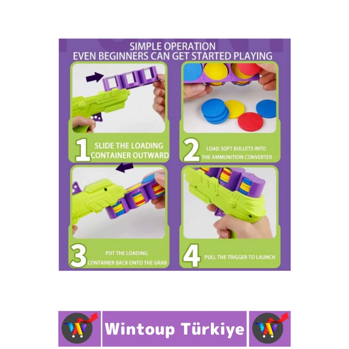 Eğlenceli Çocuk Evcil Hayvan Kedi Köpek İlgi Çeken Zararsız Yumuşak Renkli Disk Atan Oyuncak Tabanca