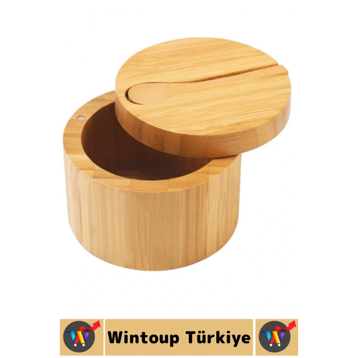 Dayanıklı Mutfak Mıknatıslı Kapak Hijyenik Çok Şık Doğal Ahşap Kaşıklı Baharatlık Kaşık Seti 1 Adet